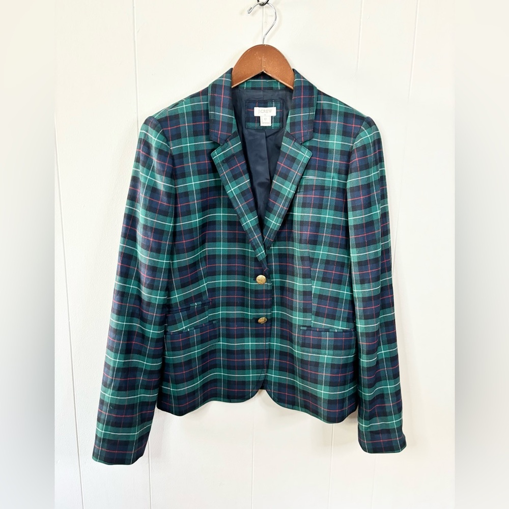 J. Crew Green Plaid Blazer